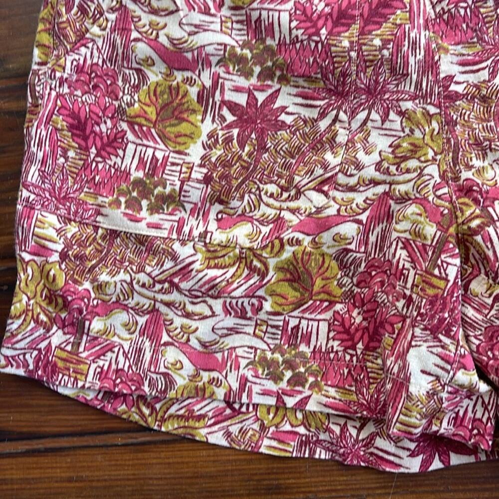 Joie 100% linen printed hi rise elastic waist pull on shorts sz S - Picture 3 of 6